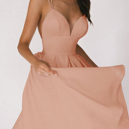 Sexy V-neck Suspender Dress Summer Fashion A-Line Long Dresses For Women