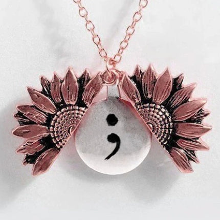 Sunflower Double-layer Lettering Necklace