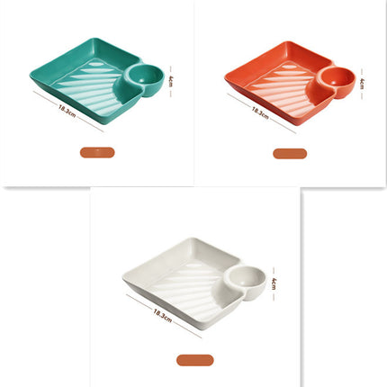 Dumpling Plate With Vinegar Dish Dumpling Plate Dinner Plate Square Plate