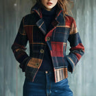 Vintage Women's Blazer With Stand Collar & Single Row Buttons Tailored Jacket For Autumn Winter Casual And Office Wear