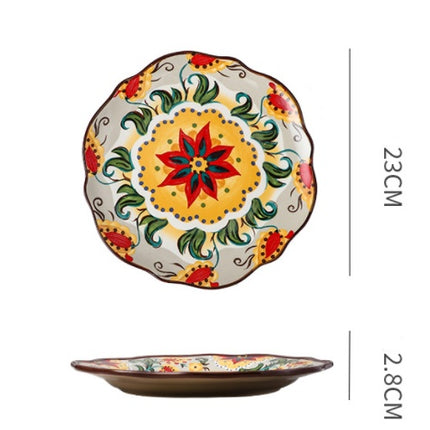 Underglaze Ceramic Tableware Bohemian Household Dishes