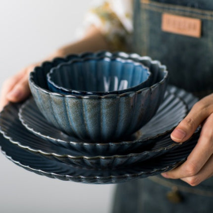 Creative ceramic tableware plate bowl bowl coffee cup fambe glaze tableware series of Chrysanthemum