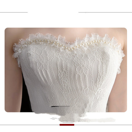 Short Front And Back Length Small Trailing Wedding Dress