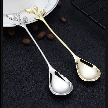 Creative Restaurant Dessert Mixing Spoon Leaf Small Spoon