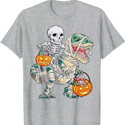 Mummy Dinosaur Tyrannosaurus Rex Halloween Pumpkin T-shirt