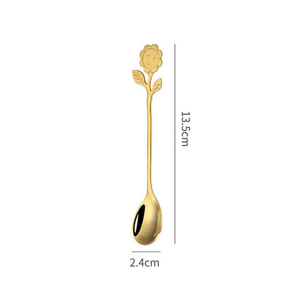 Japanese Style Stainless Steel Cartoon Sunflower Spoon