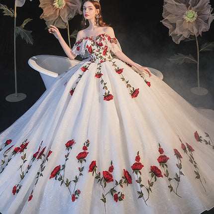 Temperament Bride Bra Trailing Mori Style Wedding Dress