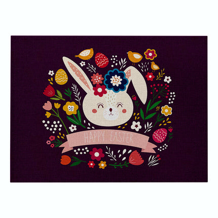 Home Cartoon Rabbit Kitchen Insulation Coaster Anti-scalding Cotton And Linen Western Placemat