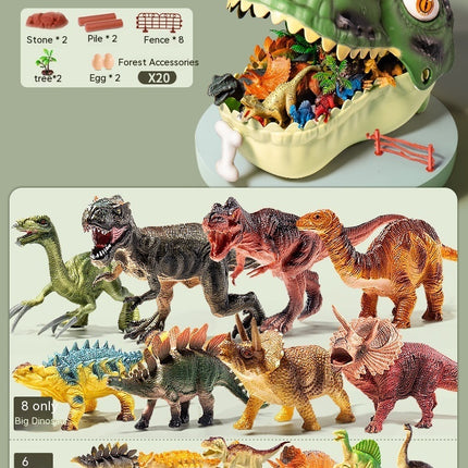 Dinosaur Toy Children's Big Tyrannosaurus Rex Triceratops Soft Glue Suit World Simulation Animal Model Hand Office