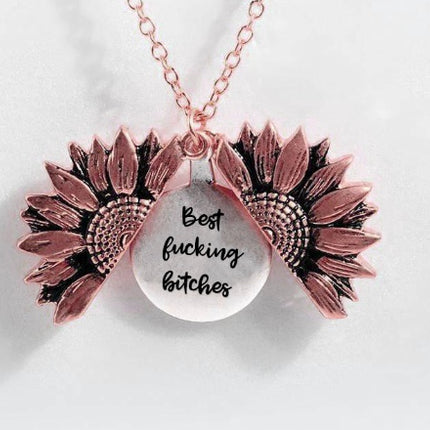 Sunflower Double-layer Lettering Necklace