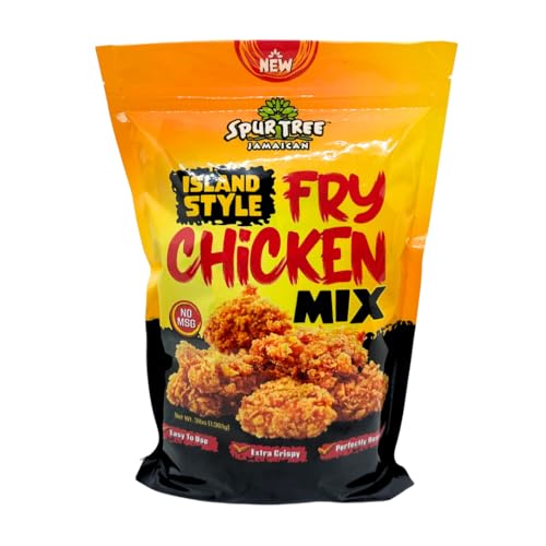 Spur Tree Jamaican Island Style Chicken Mix - Seasoned Coating for Crispy Flavor - Frying Magic for Deliciously Easy Meals - 3 Lbs