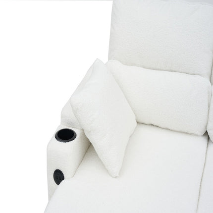 Convertible Sleeper Sofa 2 In 1, L-Shaped Couches For Living Room, Pull Out Sectional Futon Sofa Bed With Storage Space, USB Ports And Cup Holders For Bedroom