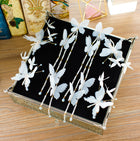 Bride long flowers, butterflies, butterflies, Juan, yarn, hairpin, ear and ear, ear, ear, ear and ear, wedding and wedding wedding