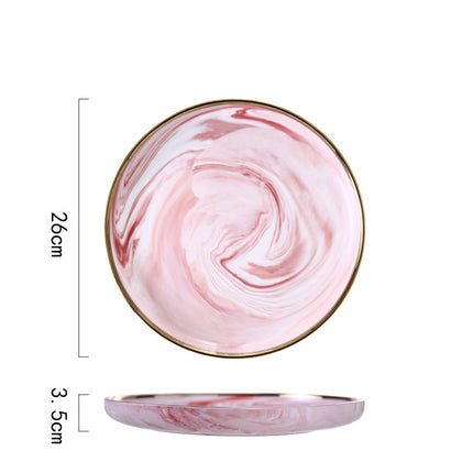 Pink Marble Phnom Penh Ceramic Dinner Plate