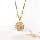 Classic Charm Sunflower Flower Stainless Steel Necklace Earrings Fashion Exquisite Micro Seed Jewelry Ring