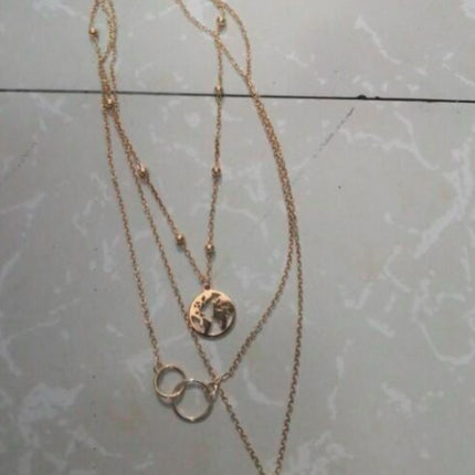 Fashionable Multilayer Boho Moon Map Necklace