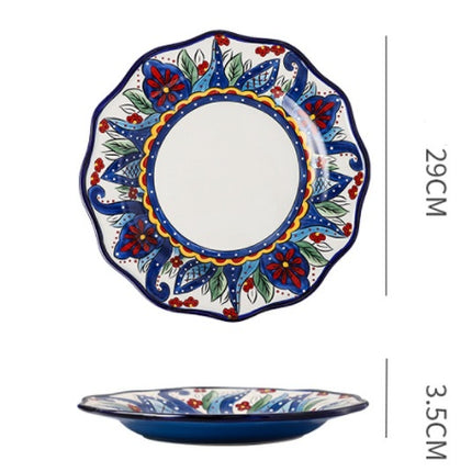 Underglaze Ceramic Tableware Bohemian Household Dishes