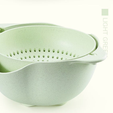 Double thickening drain basket washing basket kitchen drain basin creative fruit bowl