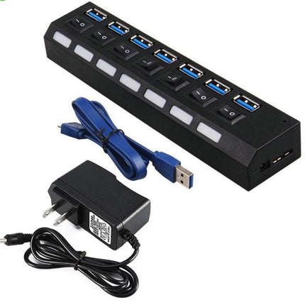 7PORT USB3.0 EXTERNAL HUB HIGH SPEED WITH POWER ADAPTER