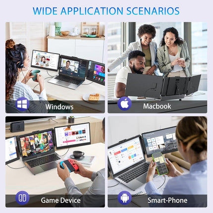 Laptop Screen Extender 14 Inch FHD IPS Portable Dual Triple Monitor Display USB C HDMI