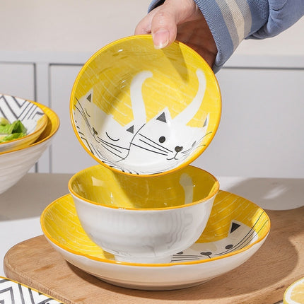 Cartoon And Plates Creative Rice Soup Bowls For Home Baking Dishes Ceramic Tableware