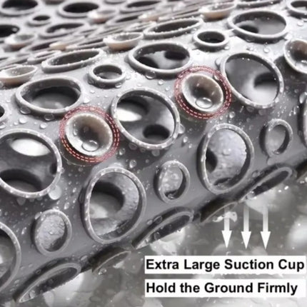 Square Non-slip Bathroom Mat With Suction Cup And Round Hole Design Shower Anti-fall Household Shower Massage Quick Drainage Mat