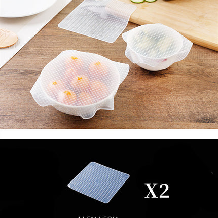 Food Reusable Silicone Stretch Cling Film Saran Wrap Kitchen Microwave Oven Fridge Seal Bowl Cover Pad Kitchen Tools