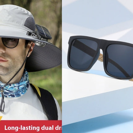 Outdoor Wide Brim Sun Hat With Solar Fan Wide Brim Solar Fan Outdoor Fishing Hat Solar USB Charging Solar Powered Hat Adjustable