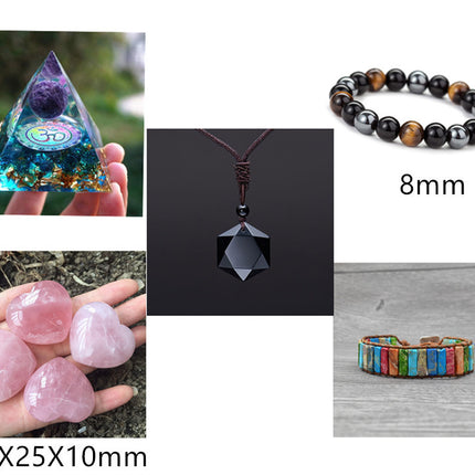 Obsidian Pendant Six-pointed Star Sweater Chain