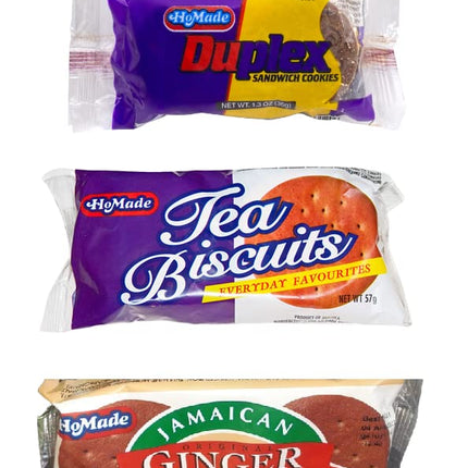 Jamaican Homade Biscuits (Duplex, Ginger Biscuits, Tea Biscuit) 6 Pack (Jamaican Ginger Homade Biscuits)
