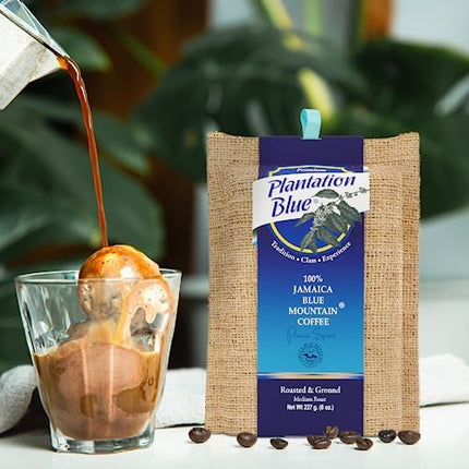 PREMIUM PLANTATION BLUE TRADITION CLASS EXPERIENCE 100% Jamaica Blue Mountain Coffee Medium Roasted and Ground (16oz)