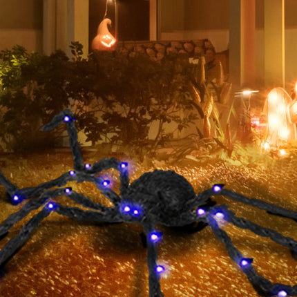 HOMCOM 3.25 Outdoor Halloween Decoration, Light-up Oversized Spider Halloween Prop With Light Up Bendable Legs