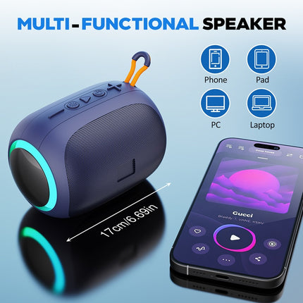 JYX L5 Portable Speaker & IPX7 Waterproof Bluetooth Speaker With LED Light & 8H Playtime Outdoor Speakers With Loud Stereo Sound