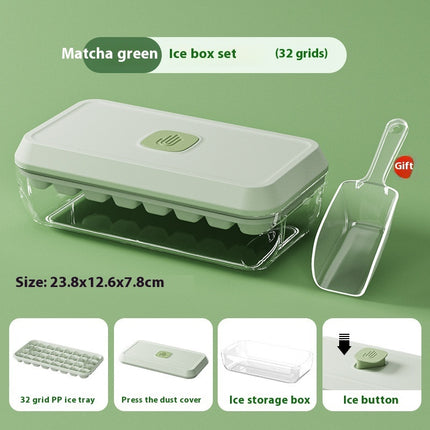 32 Grid Silicone Ice Cube Tray Mould With Lid Shovel Storage Box Remove With One Click Ice Maker DIY Whiskey Cocktail Tools Summer Kitchen Gadgets