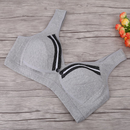 Cotton Maternity Nursing Breast Feeding Bras Prevent Sagging Pregnant Women Underwear(Gray L)