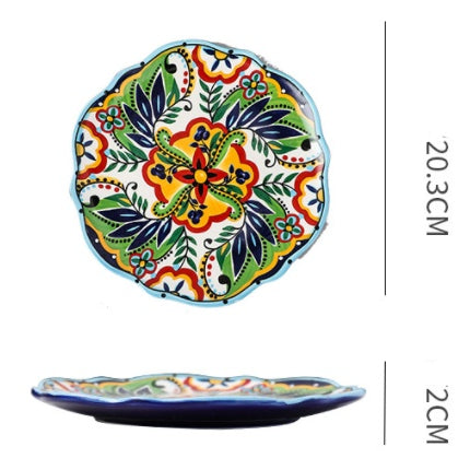 Underglaze Ceramic Tableware Bohemian Household Dishes