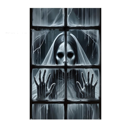 3D Holiday Window Cover Witch Halloween Window Cover