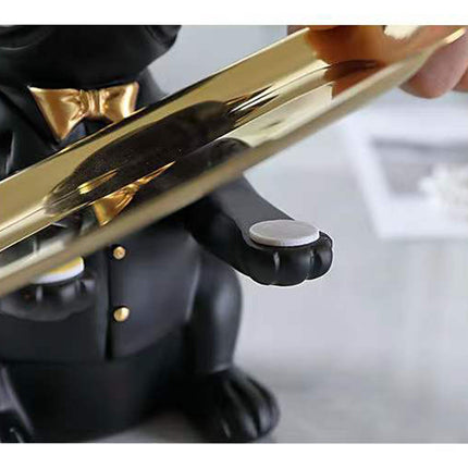 French Bulldog Statue Home Decoration, Cute Dog Statue With Tray French Bulldog Accessories Gift, Black Or Brown Sculpture Home Decoration Coin Savings Bank Storage Tray Black