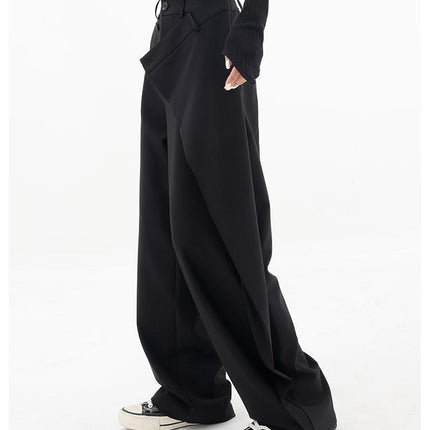 Irregular Wide-leg Pants Ins Fashion Loose Trousers Women's Clothing