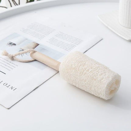 Natural Loofah Bottle Cup Brush Wooden Handle