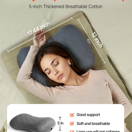 Inflatable Camping Pillow Portable Travel Pillow With Machine Washable Cover