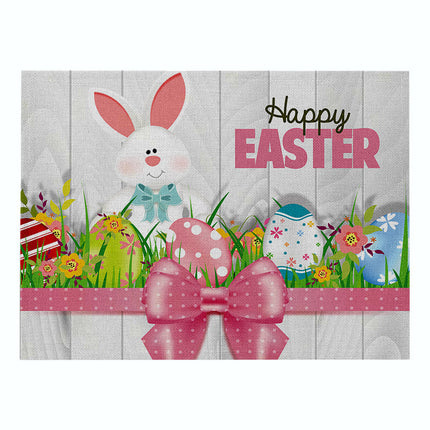 Home Cartoon Rabbit Kitchen Insulation Coaster Anti-scalding Cotton And Linen Western Placemat