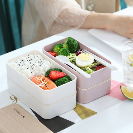 Japanese bento box office worker ins double separated lunch box
