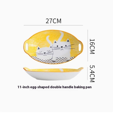 Cartoon And Plates Creative Rice Soup Bowls For Home Baking Dishes Ceramic Tableware