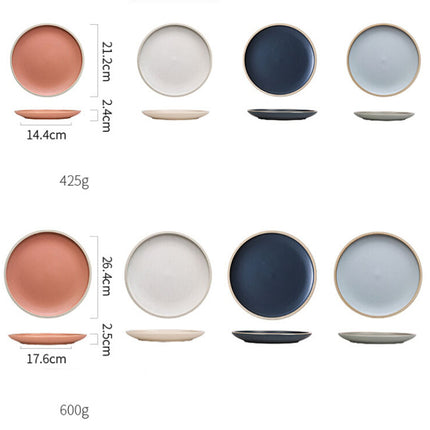 Pure color matte ceramic plate
