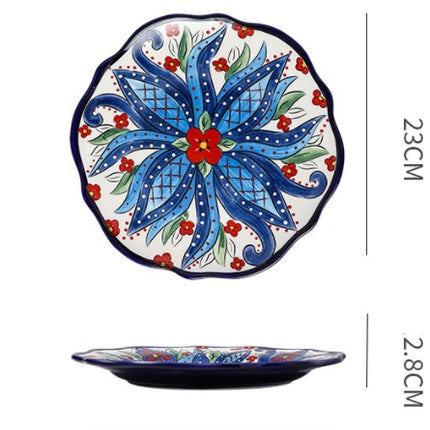 Underglaze Ceramic Tableware Bohemian Household Dishes