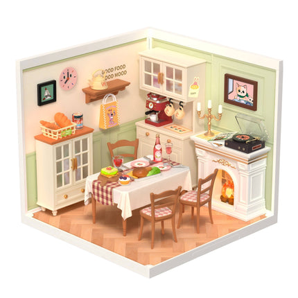 Robotime Rolife Super Creator Daily Plastic DIY Miniature House Cafe Energy Supply Store Building Block Sets English Version