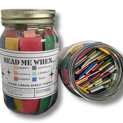 Handmade Bible Verses Jar 67 Color-coded Bible Verse Jar Crafts About Emotions And Feelings Display A GodlyGift Of Christ