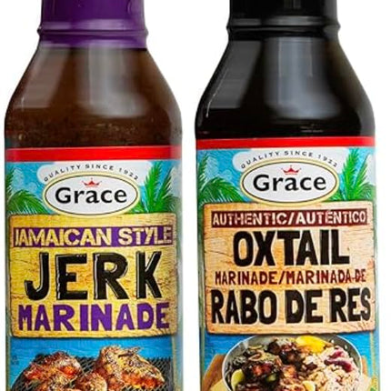 Grace Jamaican Style Jerk BBQ 16oz - 2 Pack Jamaican Jerk Seasoning, Marinade & Dipping Sauce - Best Hot Barbecue Sauce -