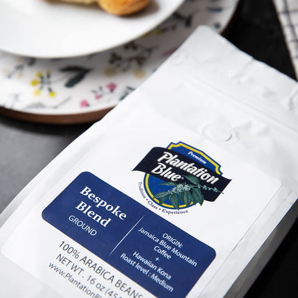 PREMIUM PLANTATION BLUE TRADITION CLASS EXPERIENCE 100% Jamaica Blue Mountain Coffee Medium Roasted and Ground (16oz)